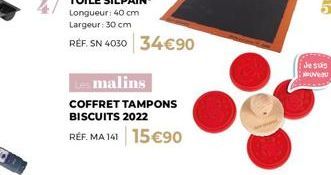 malins  COFFRET TAMPONS BISCUITS 2022  RÉF. MA 141 15€90  Je suis  V 