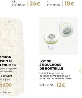 promo exceptionnelle : lot de 2 bouchons de bouteille compatibles avec 1,3l et 0,95l à 24€ et 18€ !