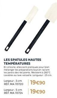 Les Spatules en Silicone Résistantes à 260°C - Lavables au Lave-Vaisselle, Extra Pratiques pour Mélanger & Racler!