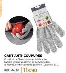 gant anti-coupures stalk: constitué de fibres résistantes et lavable à 30°c, one size fit all! 11€90