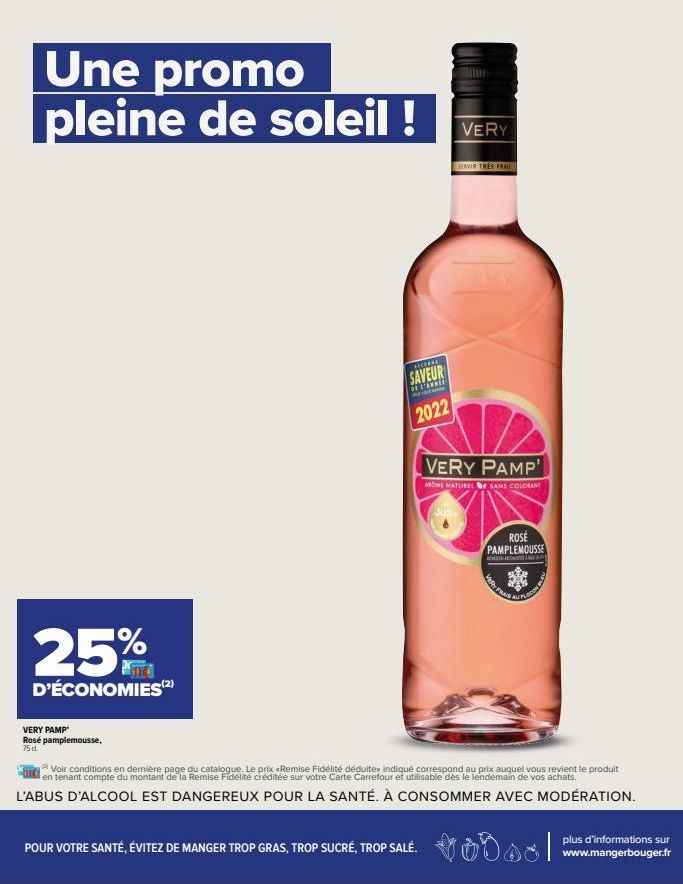 VERY PAMP: 25% D'ÉCONOMIES sur le Rosé Pamplemousse Naturel sans Colorant, Meilleure Saveur de l'Année 2022!