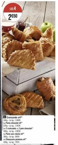 offre promotionnelle : pain chocolat, croissants & chaussons pommes - jusqu'à 4€ d'économies!