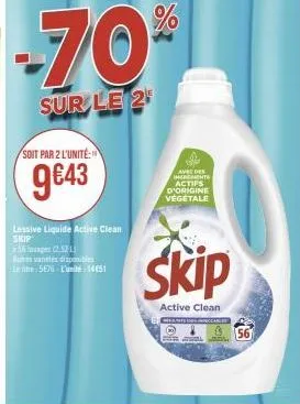 skip active clean: 9€43/unité, 5 ingrédients d'origine végétale + 2,521 varietés disponibles!