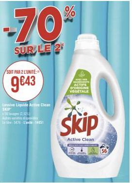 Skip Active Clean: 9€43/L 5 Insages + 576 Insages Végétaux | 1451 Autres Variétés Disponibles.