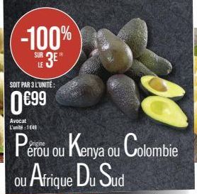 Offre Spéciale : 0,99 € pour Avocat. Choisissez entre le Pérou, le Kenya, la Colombie et l'Afrique du Sud!