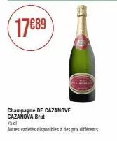 profitez du 17689 champagne de cazanove cazanova brut 75 cl - autres varietés disponibles!