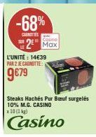 Super Promo : 9€79 le kg de Steaks Hachés Pur Bœuf surgelés -68% CASINO ! 2 Max.