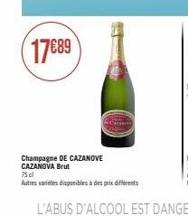 Cazanova Brut Champagne : Profitez de la Promo et Dégustez 75 cl Différentes Varietés !