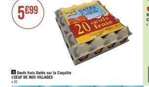 Promo : 20 Œufs Frais à 5€99 - Boeufs Frais Détaillés sur la Coquille - L'ŒUF de nos Villages.