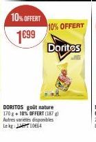 Jouissez de 10% OFF sur les Doritos Nature 170g : 187 autres variétés sont disponibles!