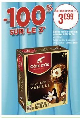 Dégustez le délicieux Apis 3 Glacé vanille-chocolat-noisettes Côte d'Or: 14€ (promo 290). Atriles dispos 21433-L'unité-4.