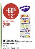 Promo de -60% : Harry's 100% Naturel Sans Sucres Ajoutés 500g à 3€ l'Unité!