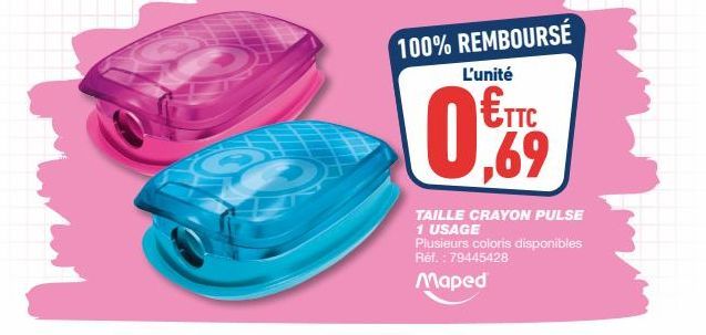 Crayon Pulse de Maped: 1 usage, plusieurs coloris, TAILLE €TTC 69 - 100% Remboursé!