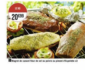 LE KG  20699  Magret de canard fleur de sel ou poivre ou piment d'Espelette x3  