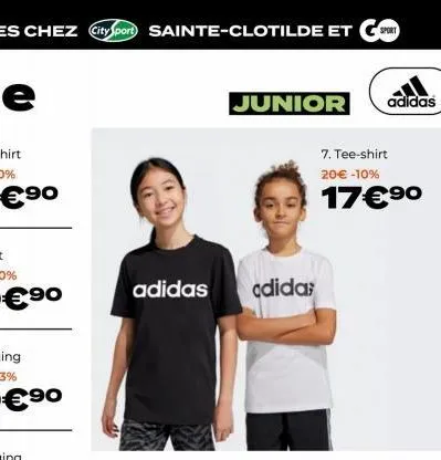 adidas  junior adidas  adida;  7. tee-shirt 20 € -10%  17€⁹⁰ 