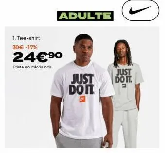 tee-shirt noirs 30€ -17% off: just do it!