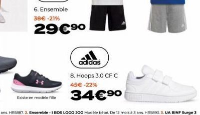 Existe en modèle fille  1 adidas  8. Hoops 3.0 CF C 45€ -22%  34€⁹0 