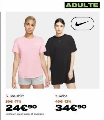 promo: tee-shirt et robe adultes -17% et -12%. 2 coloris. prix: 30€ et 40€, à 24€ et 34€!
