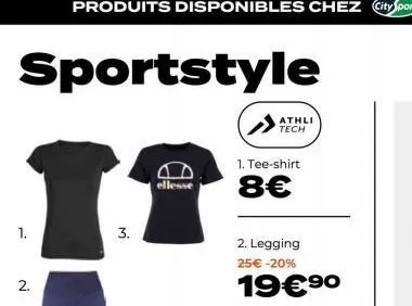 trouvez votre style sportif avec ellesse: tee-shirt à 8€ et legging à 19€ avec -20% de réduction!