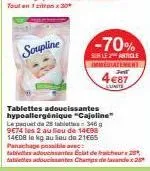 économisez sur les tablettes adoucissantes hypoallergéniques cajoline - 25 tabl-346 g - 14€08 le kg