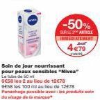 Nourrissez et Prenez Soin de Vos Peaux Sensibles avec Niva de 50 ml à 9E58! Profitez de -50% sur les Produits Soins du Visage