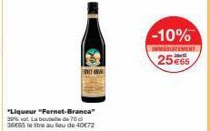 Profitez de -10% dès maintenant sur le Fernet-Branca 20% vol. - 25€65 seulement !