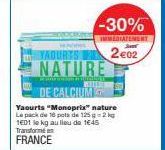 Yaourts Monoprix Nature -30% | Pack de 16 Pots 2 kg à 1E01 Le Kg