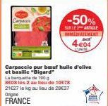 Bigard Carpacele Pur Bœuf: 50% de Réduction Immédiate à 4,04€/Unité