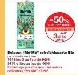 Mé-Mé Bio à 50% de Réduction - 2 Articles pour 3,74€74 et 1 Litre à 35,74€ !