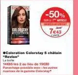 promo -50% : obtenez le colorstay 5 châtain revion goldrstay + panachage possible à 14€85 !