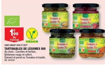 Légumes BIO Tartinables - 3 Varietés - 11,46€/100g - Vegan & Simplement bon et bio - 5004301