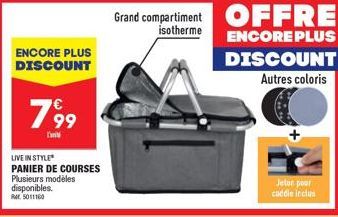 Vivez en Style: Panier de Courses Isotherme à Seulement € 79⁹9 avec Compartiment Grand et Jeton Caddie!