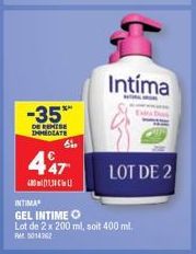 Super Offre : -35% sur Intíma GEL INTIME O - Lot de 2 x 200 ml, 400 ml. P0014262.