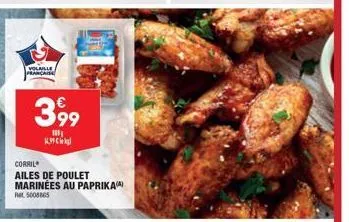 promo: ailes de poulet marinées au paprika, 3,99 € - 1801 k. cikgl corril