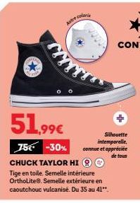 Chuck Taylor Hi - Du Style Coloré et Super Confortable, Du 35 au 41!