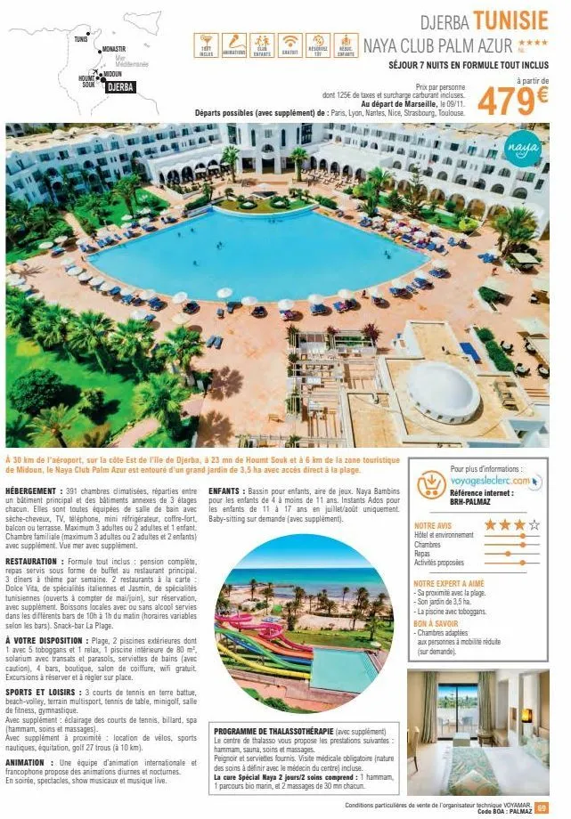 voyagez en tunisie et régalez-vous! - séjour de 8 jours, 100% hébergement inclus, 391 chambres climatisées