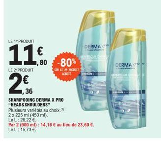 SHAMPOOING DERMAX PRO Head & Shoulders à Seulement 2€: 80% de Réduction sur le 29e Produit Acheté!