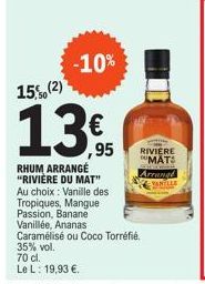 Rhum Arrangé RIVIÈRE DU MAT: -10% 15%! Divers parfums à choix, 70 cl, 35% vol, 19,93 €