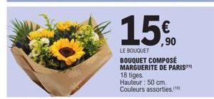Bouquet Marguerite de Paris - 18 tiges - 50 cm - 15% Réduction - 90€.