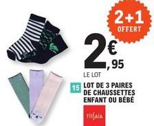 Lot de 3 Paires de Chaussettes TIISAIA Enfant/Bébé - 2+1 Offert ! 2€ seulement 1,95€!