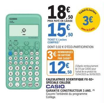 calculatrice scientifique Casio