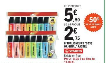 Promos Incroyables chez Louis Louavas : -50% sur le produit n°2 et 1,75€ pour 8 Surligneurs BOSS Origin !