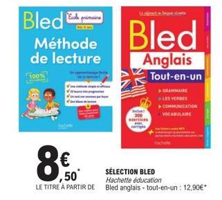 Bled Anglais Tout-en-Un: 12,90€* - Grammaire + 50 Exercices + Sélection Hachette Éducation.