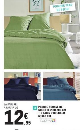 Trouvez votre Parure Peau de Pêche à Partir De 12€ : Housse de Couette 200x200CM + 2 Taies D'oreiller 63x63CM Today!