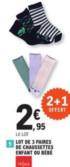 Offre exclusive : Lot de 3 Paires de Chaussettes enfant ou bébé Tisaia à seulement 1,95€ ! 2+1 OFFERT.