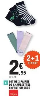 offre exclusive : lot de 3 paires de chaussettes enfant ou bébé tisaia à seulement 1,95€ ! 2+1 offert.