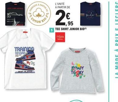 OBC Training Session : Tee-Shirt Junior Bio À Partir De 2€ - Revic La Mode à Prix E.Leclerc