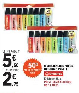 Offre Spéciale : STABILO Pas Cher - 2 Produits à 1,75 € et 5€50% de Réduction sur le 2nd Produit en Pastel Fluorescent !