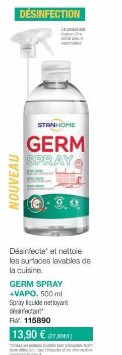 Tona Sanda GERM SPRAY par Stanhome: Désinfectez et nettoyez la cuisine en une seule fois!