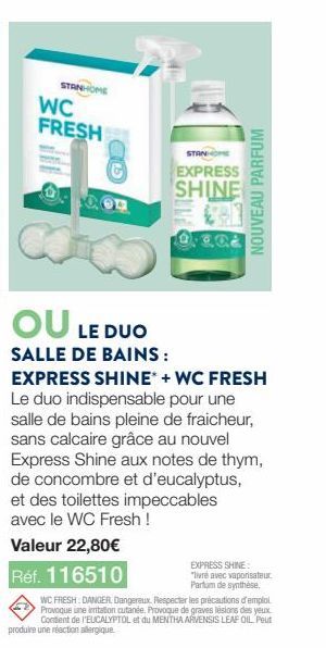 Stanhome WC Fresh : Bénéficiez du Duo Indispensable pour une Salle de Bains Fraîche et Sans Calcaire !